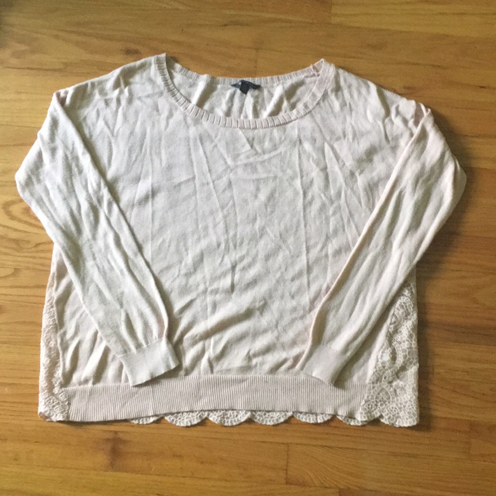 American Eagle Lace back Sweater